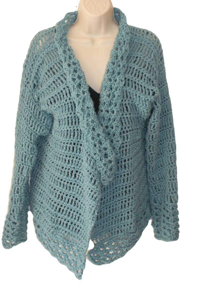 Blaue Pullover, Womens Cardigan, Plus Size, Size Xl Oversize Strickjacke, Pullover Jacke von lanacooper