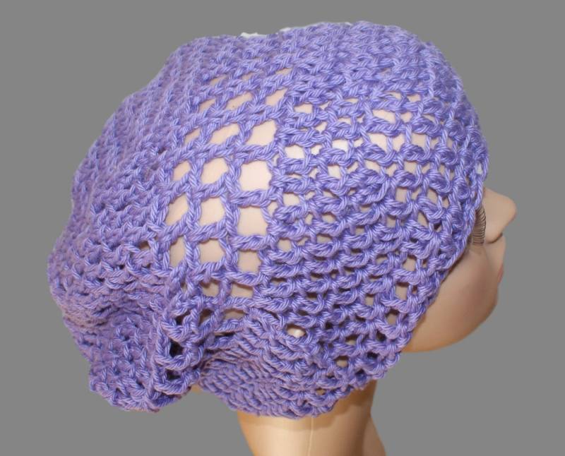 Hat Frau, Slouchy Hut, Lila Sommer Cloche, Baumwolle Baumwoll Slouch, Gehäkelte Baumwollhut, Tam, Lila Beanie von lanacooper