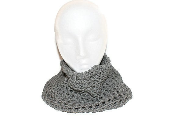 Herren Cowl Schal, Mens Infinity Womens Grau Häkeln Kapuze, Cowl, Halswärmer, Kutte von lanacooper