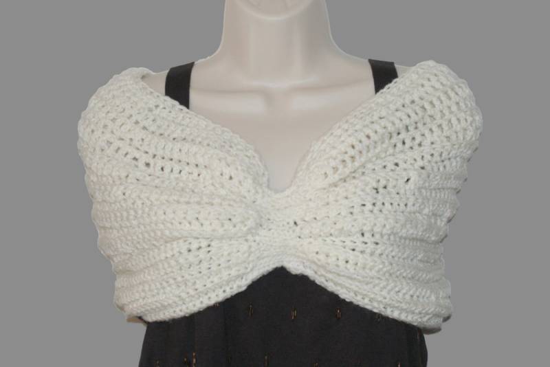 Hochzeit Capelet, Gehäkelter Shrug, Häkel-Cape, Abschlussball-Schal, Brautjungfer Formall Weißer Schulter-stola, Brautwrap von lanacooper