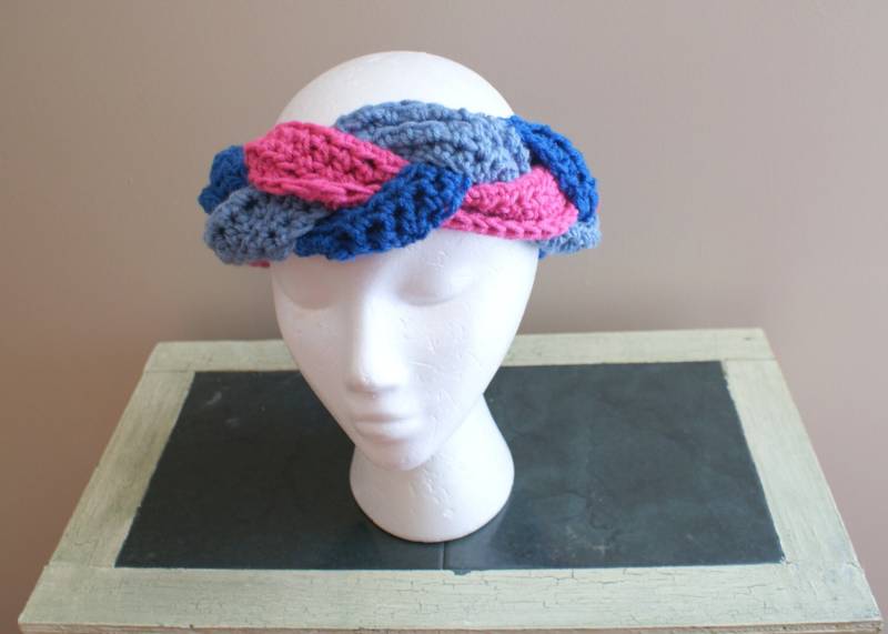 Womens Fashion Haarband, Geflochtene Stirnband, Earwarmer Rosa Blau Turban Twist Yoga Ski Stirnband Womens Fashion Haarband, Geflochtene Stirnband, Earwarmer Rosa Blau Turban Twist Yoga Ski Stirnband von lanacooper