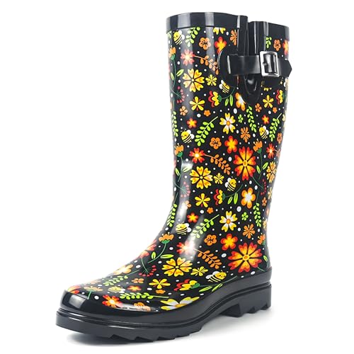 landchief Regenstiefel für Damen, wasserdicht, hohe kniehohe Gummistiefel, Komfort-Gartenstiefel, rutschfest, mittelhoher Absatz, Damen-Regenschuhe, Outdoor, Garden Blossom, 39.5 EU landchief Regenstiefel für Damen, wasserdicht, hohe kniehohe Gummistiefel, Komfort-Gartenstiefel, rutschfest, mittelhoher Absatz, Damen-Regenschuhe, Outdoor, Garden Blossom, 39.5 EU von landchief