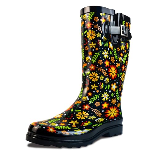 landchief Regenstiefel für Damen, wasserdicht, hohe kniehohe Gummistiefel, Komfort-Gartenstiefel, rutschfest, mittelhoher Absatz, Damen-Regenschuhe, Outdoor, Garden Blossom, 41 EU landchief Regenstiefel für Damen, wasserdicht, hohe kniehohe Gummistiefel, Komfort-Gartenstiefel, rutschfest, mittelhoher Absatz, Damen-Regenschuhe, Outdoor, Garden Blossom, 41 EU von landchief