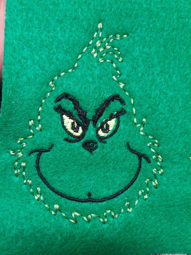 Der Grinch Filztie Oversized Uncut von landhembroidery