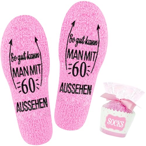 lanfrom Geburtstag Socken für Frauen, Flauschige Socken So Gut Kann MAN MIT 18 30 40 50 60 AUSSEHEN Socken, Lustige Socken Geburtstag Geschenk für Mädchen Freundin Geschenke Zum Geburtstag Frau von lanfrom