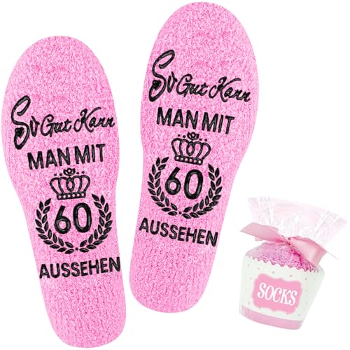 lanfrom Geburtstag Socken für Frauen, Flauschige Socken So Gut Kann MAN MIT 18 30 40 50 60 AUSSEHEN Socken, Lustige Socken Geburtstag Geschenk für Mädchen Freundin Geschenke Zum Geburtstag Frau von lanfrom