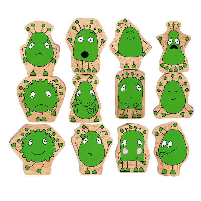 Lanka Kade Gefühlsmonster aus Holz bedruckt, 12-teilig Spielset von lanka kade
