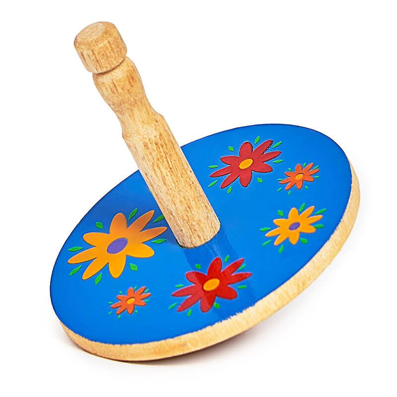 Lanka Kade Holzkreisel Blumen blau - Limited Edition von lanka kade