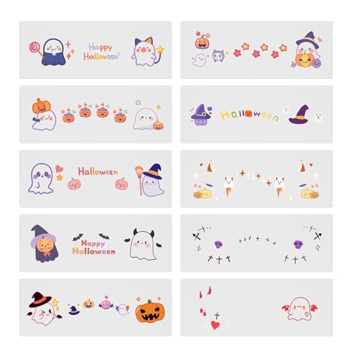 lanliflying Make-up Aufkleber Halloween - Halloween Make-up für Erwachsene mit Blutmuster - 10X Hexe Make-up für Frauen Halloween Make Up für Erwachsene Gesicht Arme von lanliflying
