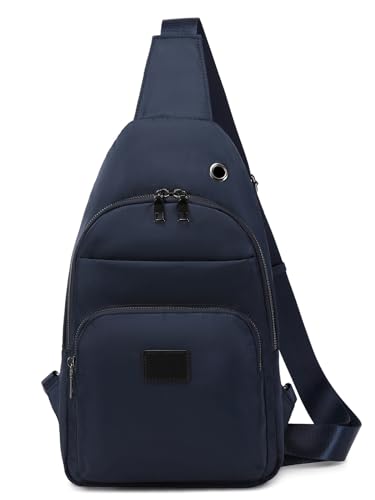 Lanola Herren-Umhängetasche, Schultertasche, Brusttasche, Outdoor, Reisen, Wandern, Brusttasche, Tagesrucksack für Herren, Dunkelblau, Minimalistisch von lanola