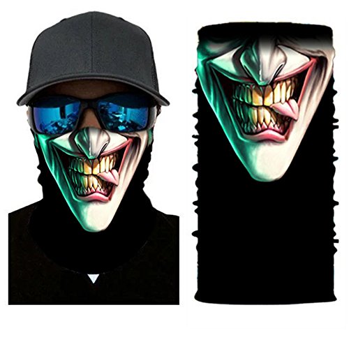 Skull Half Face Series Magic Bandana Nahtloser Schutz Warmes Lätzchen Outdoor-Ausrüstung Gesichtsschutz, Halloween-Horror-Maske, ungewöhnliches Design - Verschiedene Muster (ku5) von lanontaosta