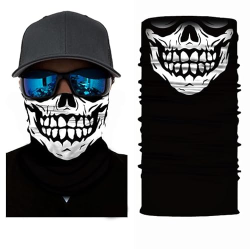 Skull Half Face Series Magic Bandana Nahtloser Schutz Warmes Lätzchen Outdoor-Ausrüstung Gesichtsschutz, Halloween-Horror-Maske, ungewöhnliches Design - Verschiedene Muster (ku6) von lanontaosta