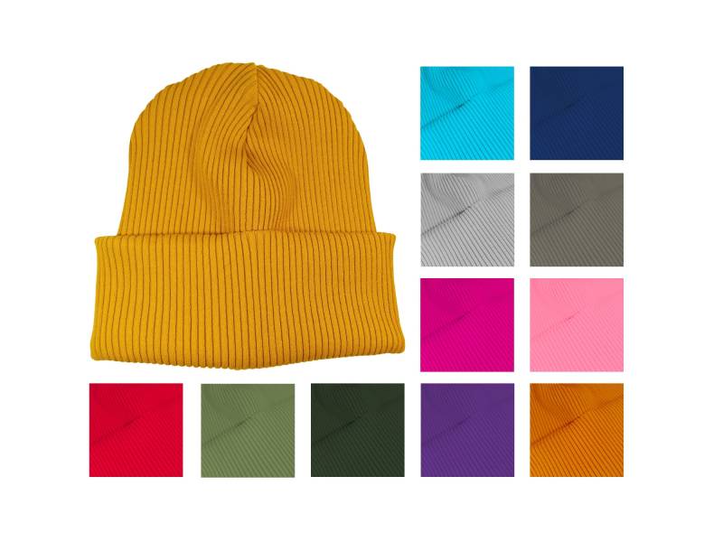 Mützen in 13 Farben - Wintermütze Hipster-Mütze Beanie Grobstrick Kinder Erwachsene Blau Grau Grün Gelb Lila Orange Rosa Pink Rot Schwarz von lanunu