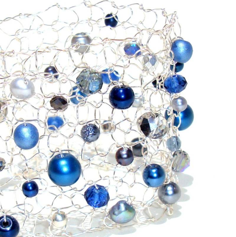 Blaues Armband Armstulpe Perlenmanschettenarmband Statement-Armband Perlenarmbänder Kristallarmband Modern Chic Handgemachtes Schmuck Geschenk Für Blaues Armband Armstulpe Perlenmanschettenarmband Statement-Armband Perlenarmbänder Kristallarmband Modern Chic Handgemachtes Schmuck Geschenk Für von lapisbeach
