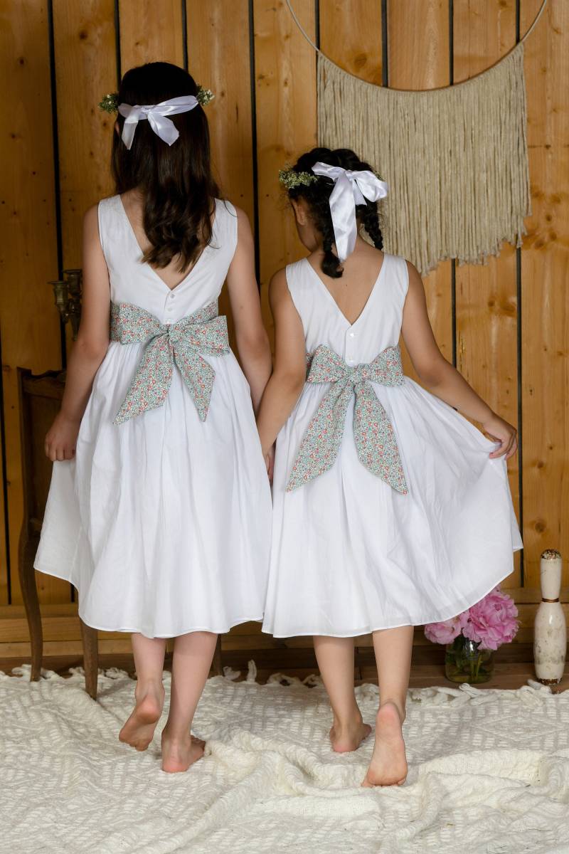 Bandgürtel Für Zeremonienkleid in Liberty-Türkis Von Eloïse von laplumedaugustin