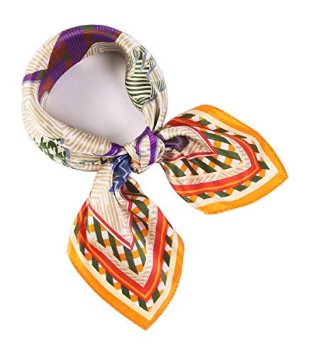 laprée - Seidenschal Kleiner Seidentuch Damen Bandana Halstuch Kopftuch Vierecktuch Seide Schal Druck 52 * 52cm - Pferdemotiv von laprée