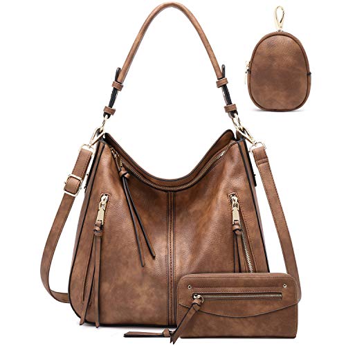 lapsting Hobo Taschen für Damen Handtaschen Geldbeutel Damen Boho Umhängetasche Crossbody Braun mit Geldbörse von lapsting
