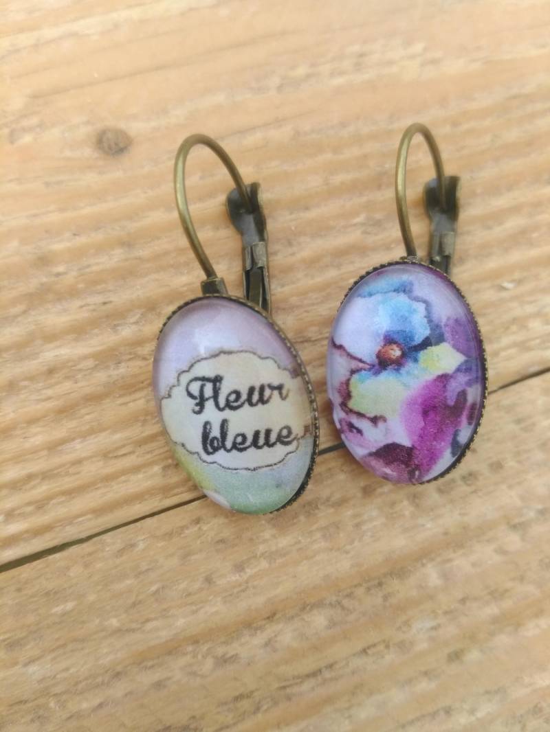 Ohrringe, Schläfer Schmuck, Verschiedene Modeschmuck, Blaue Blume, Handgemacht Ohrringe, Schläfer Schmuck, Verschiedene Modeschmuck, Blaue Blume, Handgemacht von laptarine