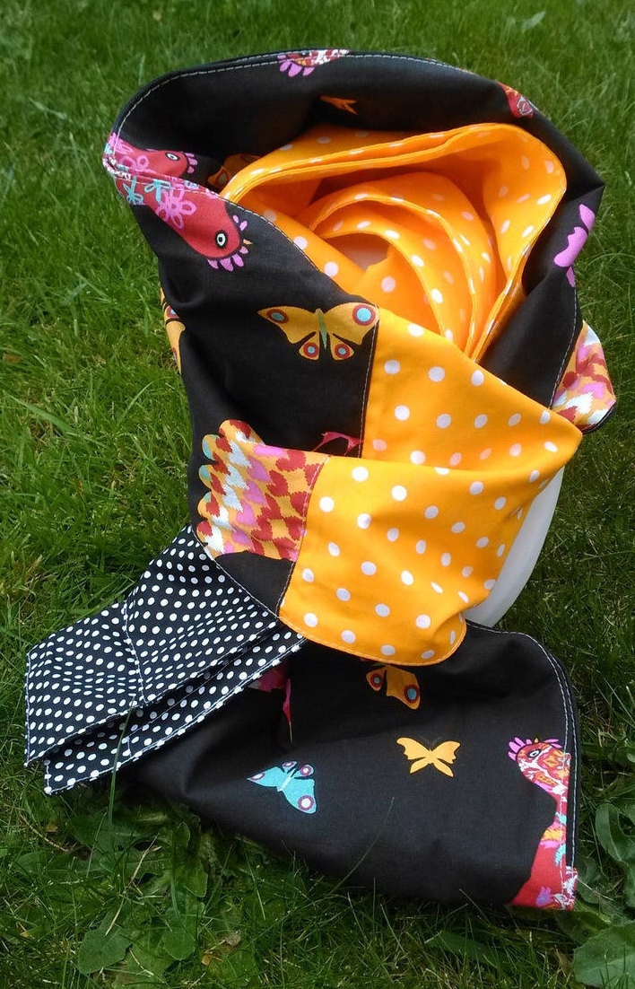 Schal, Ausgefallener Hähnchenschal, Schwarzer Gelber Langer Schlinge, Handgefertigt, Kragenbezug Schal, Ausgefallener Hähnchenschal, Schwarzer Gelber Langer Schlinge, Handgefertigt, Kragenbezug von laptarine