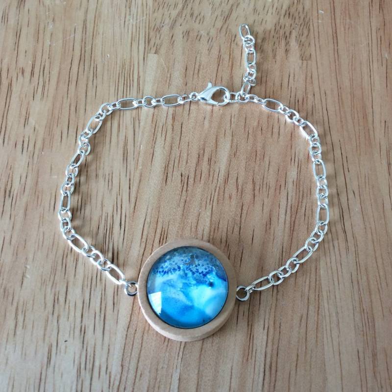 Medaillons Armbänder Aquarell Holz Glas Blattgold Verstellbare Kette Edelstahl Die Kunst Der Verschönerung Bbe19 Medaillons Armbänder Aquarell Holz Glas Blattgold Verstellbare Kette Edelstahl Die Kunst Der Verschönerung Bbe19 von lartdembellir