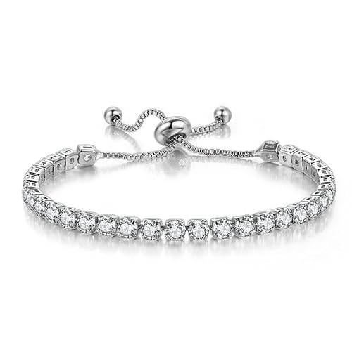 lasidor Tennis-Armbänder für Damen und Herren, verstellbares Charm-Gliederarmband, 14 Karat vergoldet, zierliche, mehrfarbige Zirkonia-Armbänder für Teenager, Mädchen, Kristall-Freundschaftsarmbänder lasidor Tennis-Armbänder für Damen und Herren, verstellbares Charm-Gliederarmband, 14 Karat vergoldet, zierliche, mehrfarbige Zirkonia-Armbänder für Teenager, Mädchen, Kristall-Freundschaftsarmbänder von lasidor