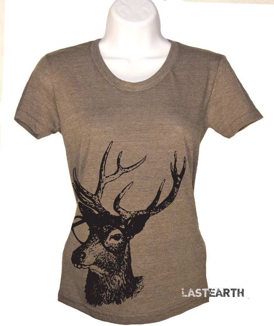 Buck Tooth Deer T-Shirt Reindeer Woodland Geschenk Geeky Lustig Tier Humor Geschenke Für Sie Neuheit T-Shirts Vintage Soft Damen Herren von lastearth