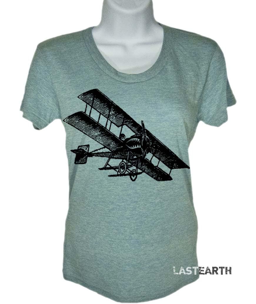 Damen Kurzarm-T-Shirt - Vintage Flugzeug-T-Shirt Kriegsflugzeug-Shirt 4.juli-T-stück S M L Xl 2X von lastearth