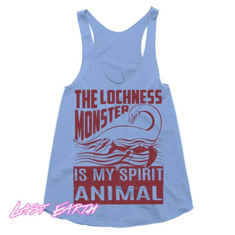 Das Lochness Monster Ist Mein Geist Tier Tank Damen Racerback Work Out Tanks Laufender Lustige T-Shirts Nessie Geschenke Für Ihre Tanktops von lastearth