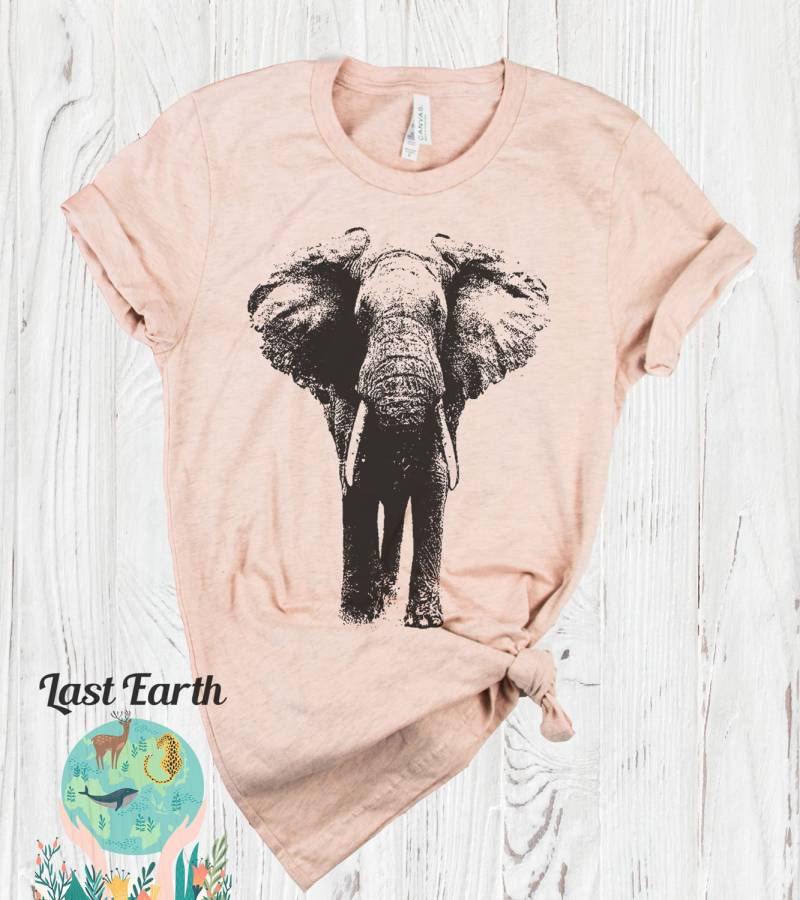 Elefant-Shirt, Weinlese-Weiches Hemd, Unisex T-Shirt, Elefant-T-Shirt, Herrenhemden Damenhemden Pfirsich-Hemd, Kindert-Shirts von lastearth