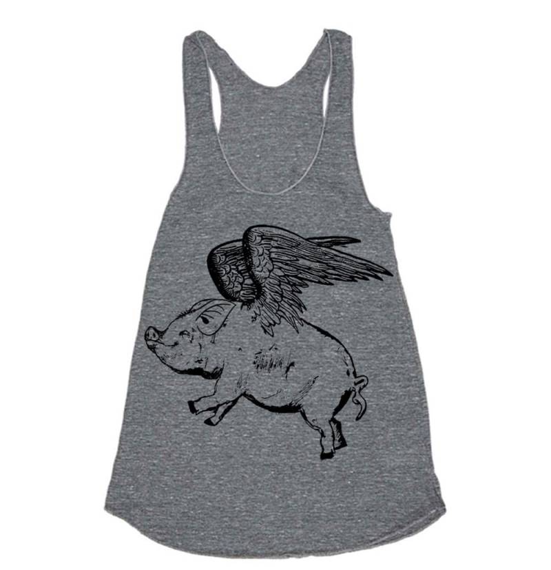 Fliegendes Schweinchen Lustig Workout Tank Top - Trainingskleidung Für Damen Laufshirt Run Gym von lastearth