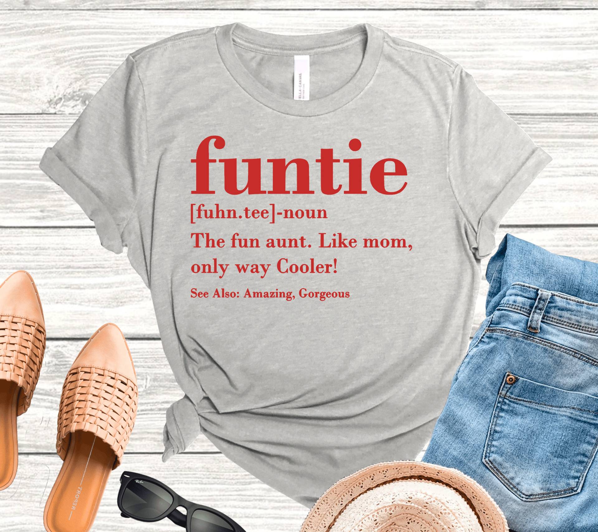 Funtie Definition Shirt, Tante T-Shirts, Lustiges T-Shirt, Muttertag Geschenk Für Tante, Geburtstag Frauen Shirt von lastearth