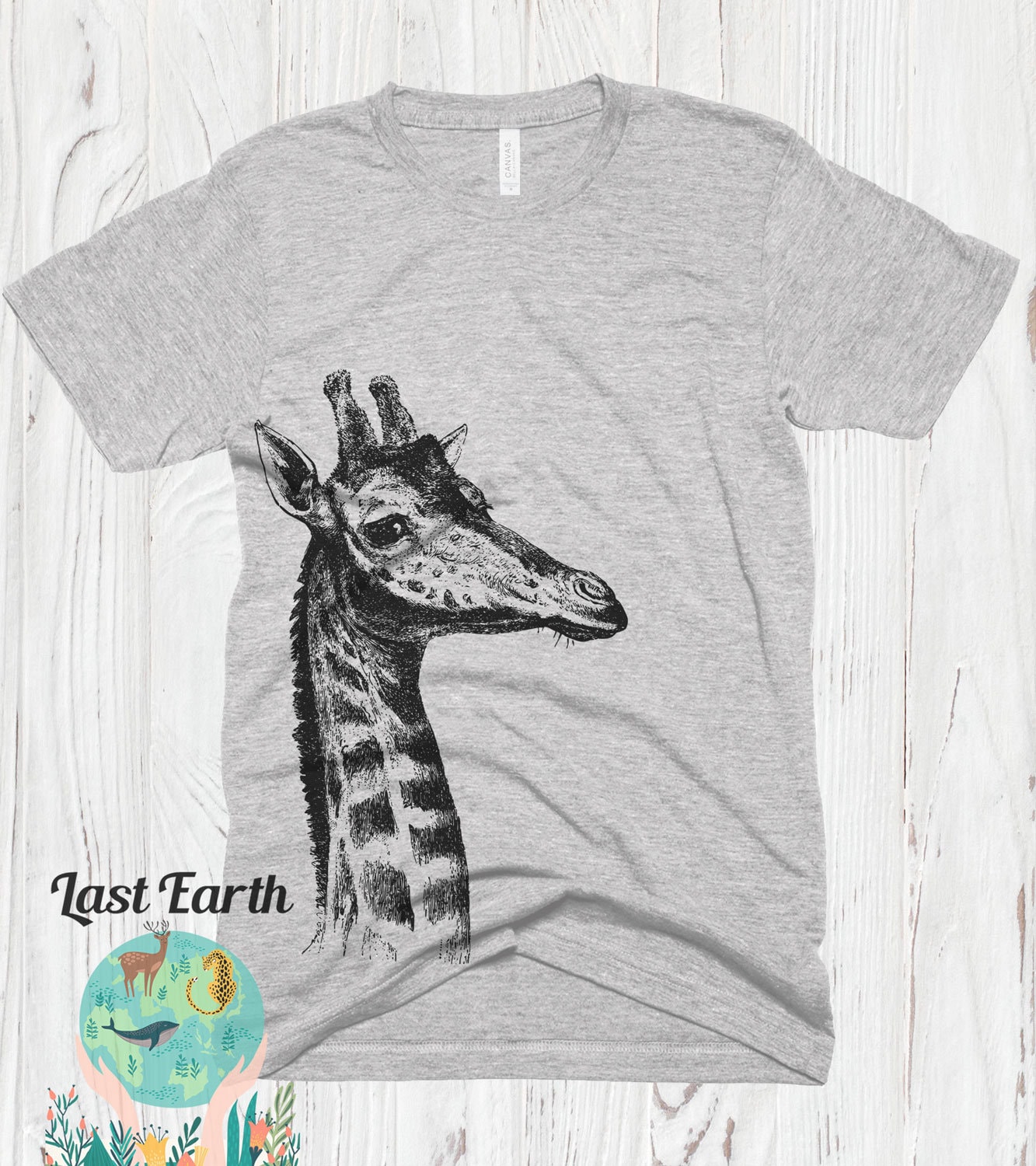 Giraffe T-Shirt, Vintage Weiche Hemden, Unisex Shirt, Herren T-Shirt Damen Print von lastearth