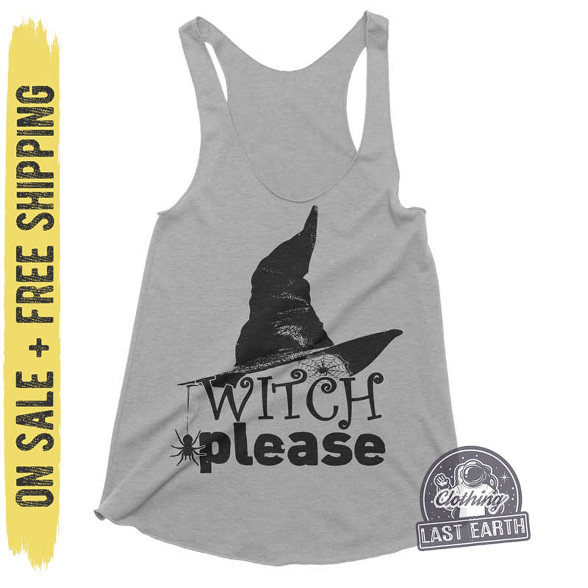 Hexe Bitte Tank, Damen Racerback Tanktop, Halloween Shirt, Laufshirt, Strand Kostenloser Versand, Damengröße S von lastearth