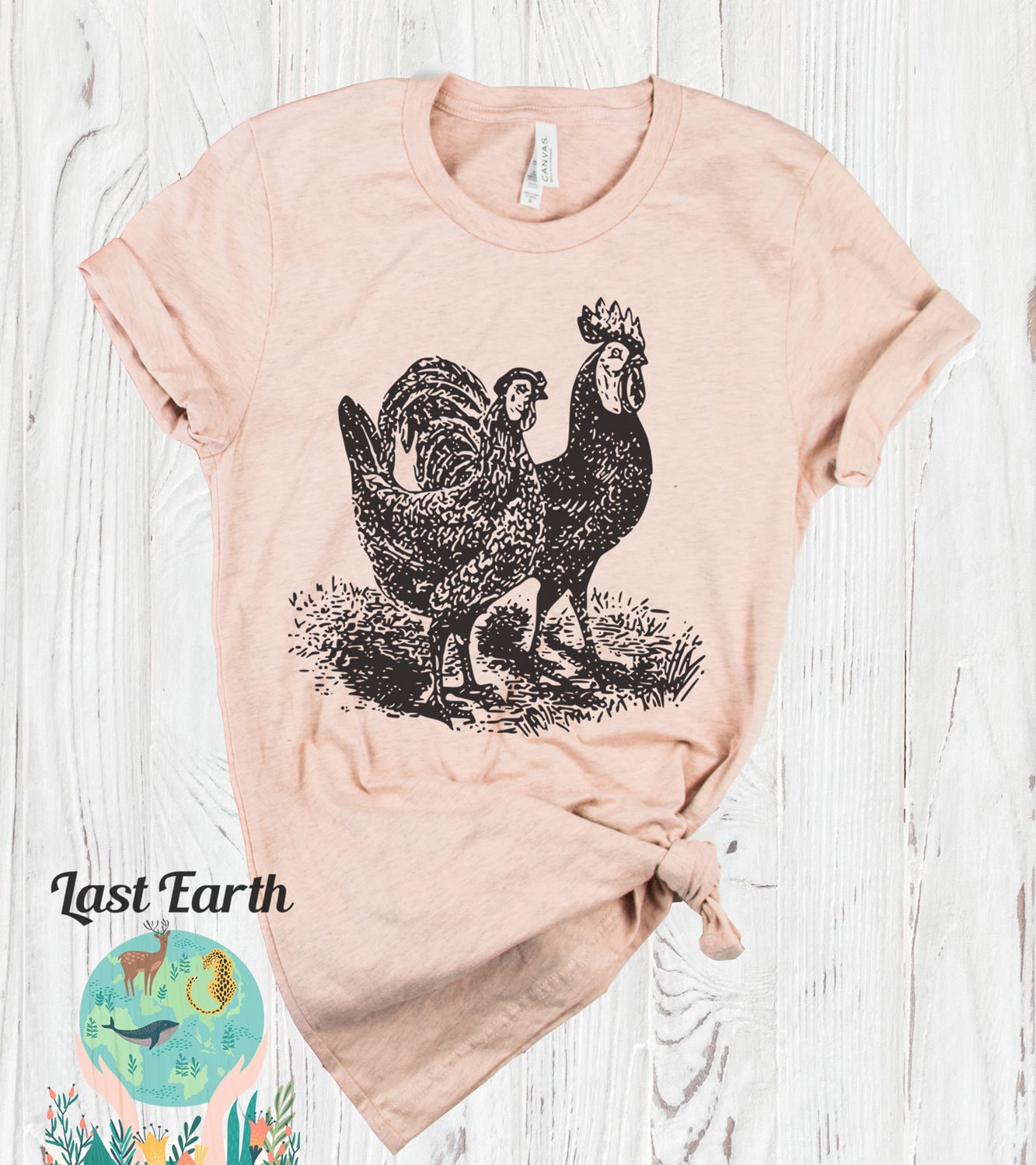 Huhn Shirt, Vintage Weiches Bauernhof Geschenk, Unisex T-Shirt, Hühner Herrenhemden Damen Pfirsich Kinderhemden von lastearth