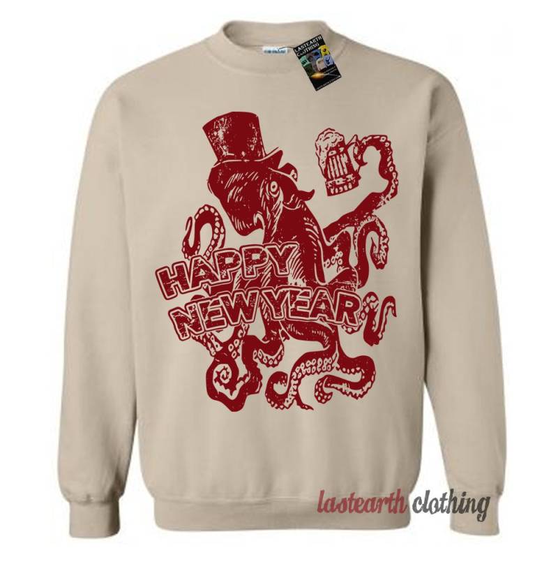 New Year Oktopus Pullover Sweatshir/Hoodie Hoodies Unisex Matching Sweatshirts Paare Ugly Christmas von lastearth