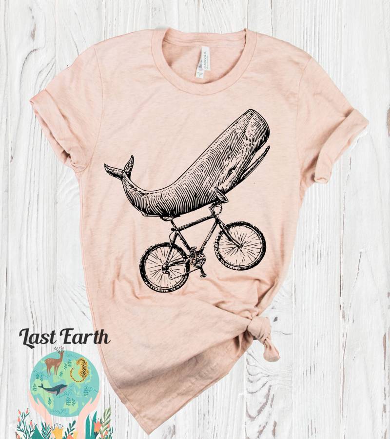 Wal Shirt, Fahrrad Vintage Weiches Unisex T-Shirt, Lustiges Tshirt, Herren Damen Kinder Grafik T-Shirts von lastearth