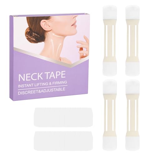 20stk Sofort Halsstraffung Tapes, Unsichtbare Hals Lifting Tape mit 4 Elastischen Bändern Sofort Nacken Lifting Streifen für Gesicht Wange und Kinn von Frauen von lasuroa