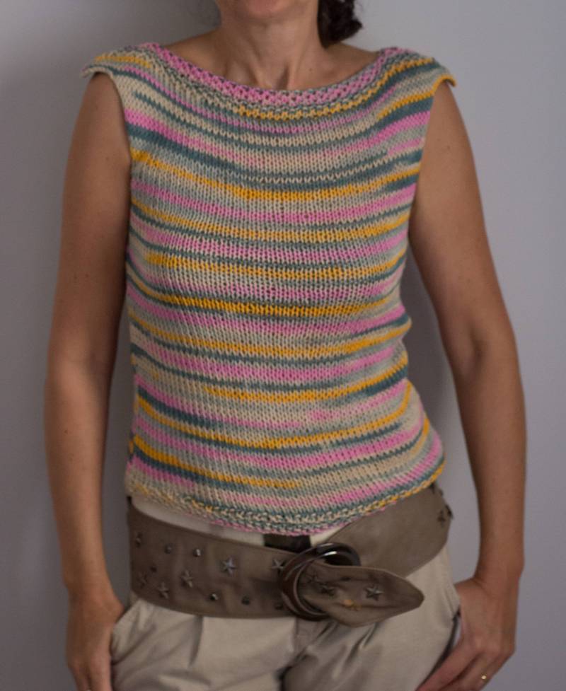 Handgestrickter Pullover Aus Baumwollgarn Mit Zwei Nadeln von latricotteje