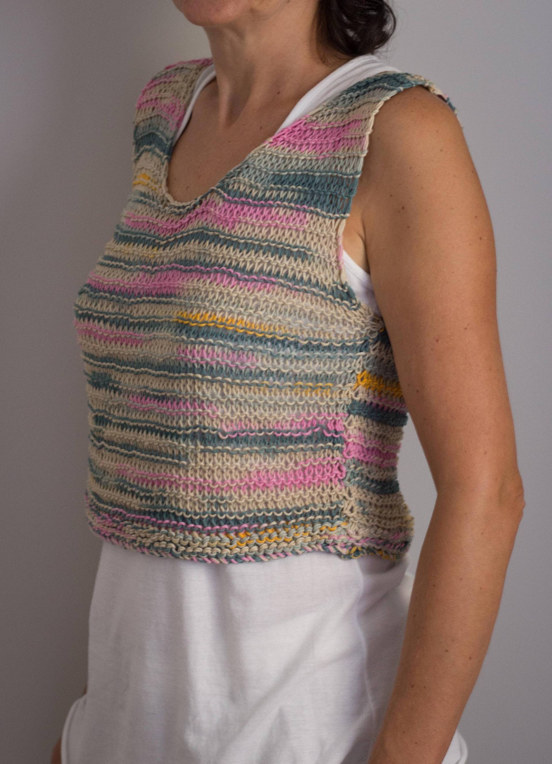 Handgestrickter Pullover Aus Baumwollgarn Mit Zwei Nadeln von latricotteje