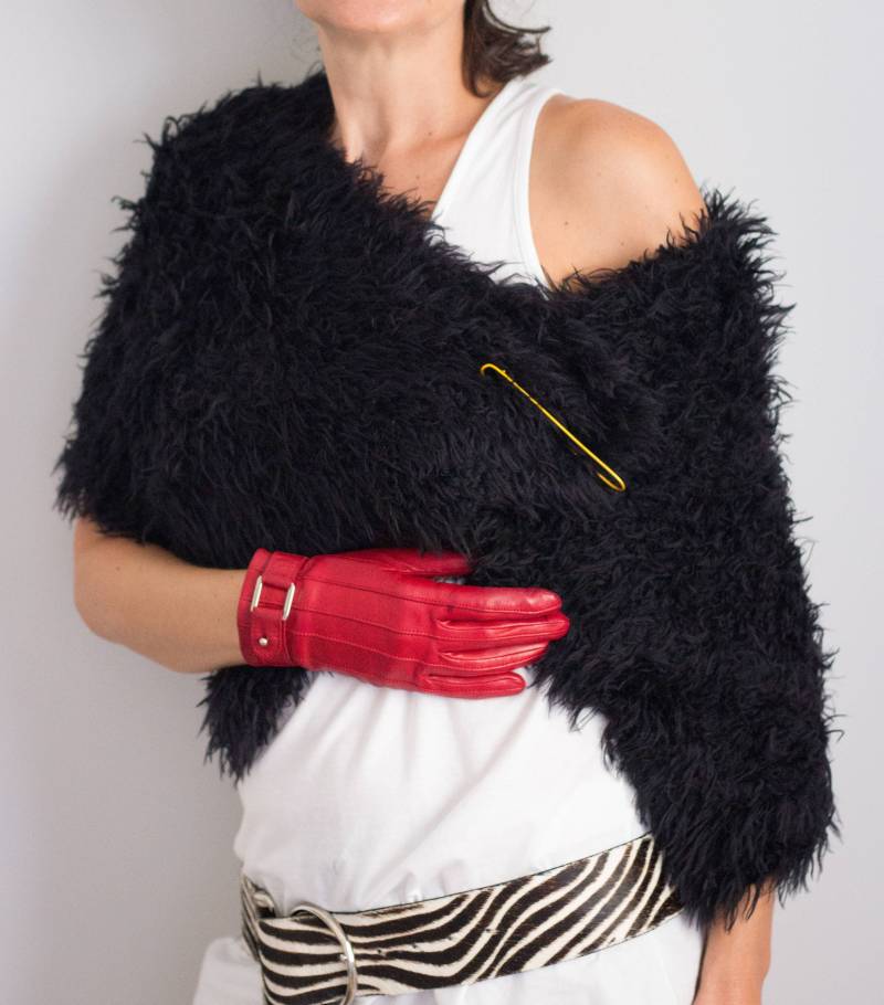 Poncho/Schal Aus Wolle, Handgewebt Mit Zwei Nadeln von latricotteje