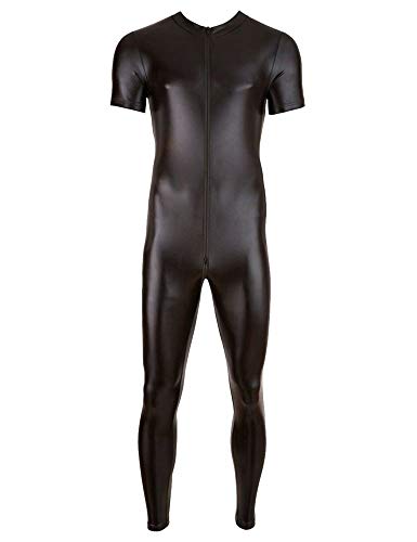 lau-fashion Herren Catsuit Wetlook Lack Leder Overall Komplett Anzug Dessous Body M/L/XL Größe L/XL von lau-fashion