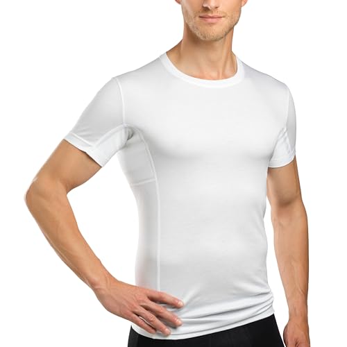 laulas Anti-Schweiß Unterhemd Herren - Typ EXTREM - Rundhals, Größe XS, Weiß von laulas