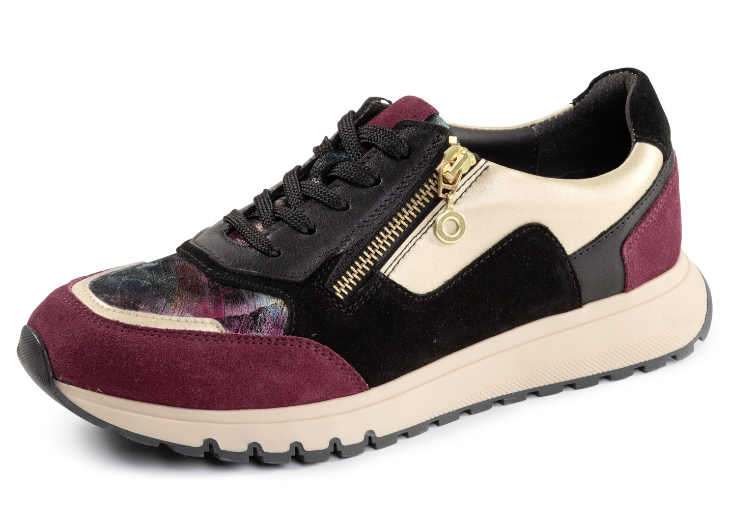 LAURA KENT, stylische Damen-Sneaker, Weite G, mit herausnehmbarem Fußbett, Schwarz-Bordeaux-Gold, Größe 40 LAURA KENT, stylische Damen-Sneaker, Weite G, mit herausnehmbarem Fußbett, Schwarz-Bordeaux-Gold, Größe 40 von laura kent
