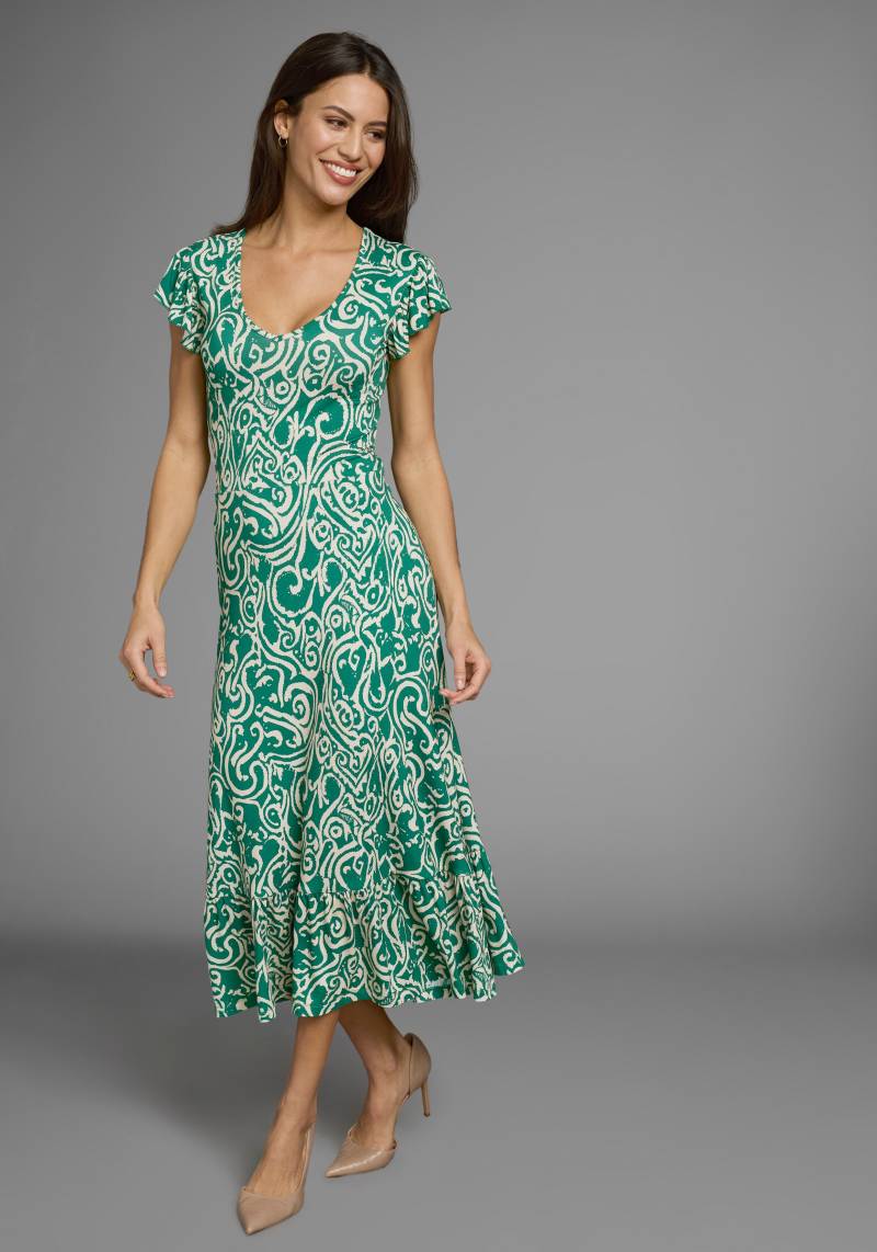 Laura Scott Sommerkleid mit Alloverdruck & leicht gerafften Flügel-Ärmeln von laura scott