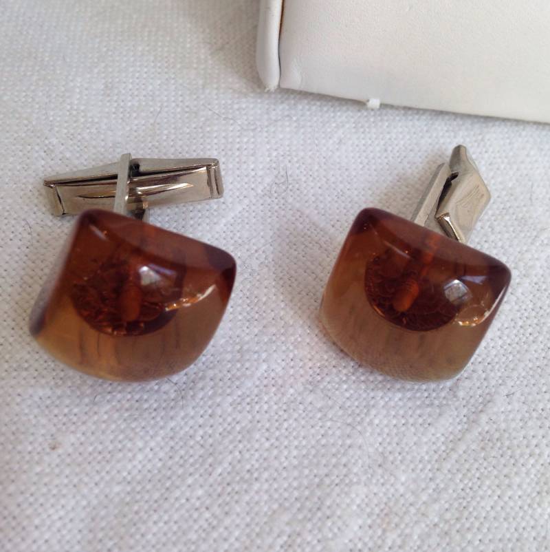 Jahrgang Bakelit Braun Prystal Manschettenknöpfe von lauraab51