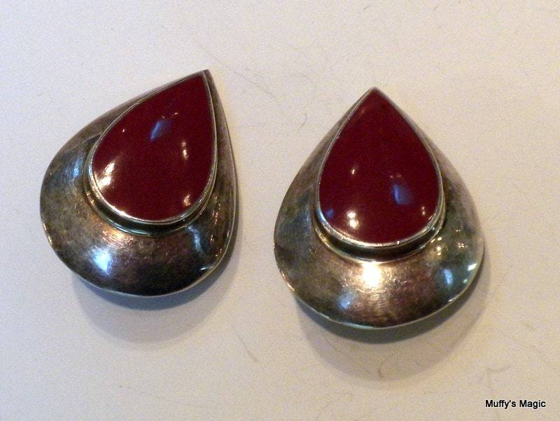 sterling Silber Karneol Ohrringe Träne von lauraab51