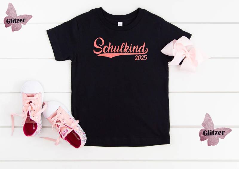 T-Shirt Zur Einschulung Schulkind Mit Namen Glitzer/ Einschulungsshirt/Erster Schultag von lauramariestyle