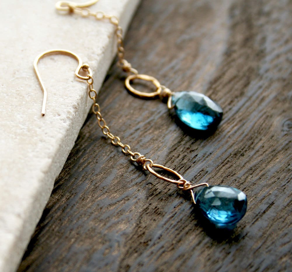 London Blautopas Ohrringe, November Geburtsstein, Edelstein Ohrringe von laurastark