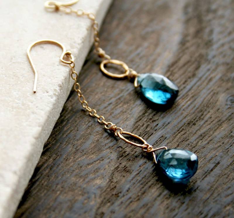 London Blautopas Ohrringe, November Geburtsstein, Edelstein Ohrringe von laurastark