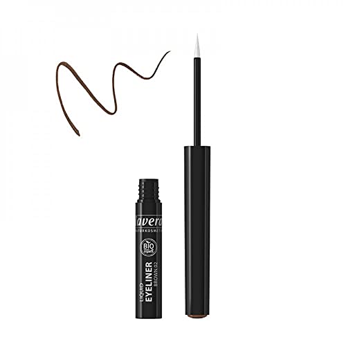 lavera Liquid Eyeliner Brown 02 - Eyeliner mit Bio-Blütenextrakten & Bio-Ölen - sorgt für langanhaltenden Tragekomfort & kreiert einen ausdrucksstarken Look - vegan - bio (1 x 2,8 ml) von lavera